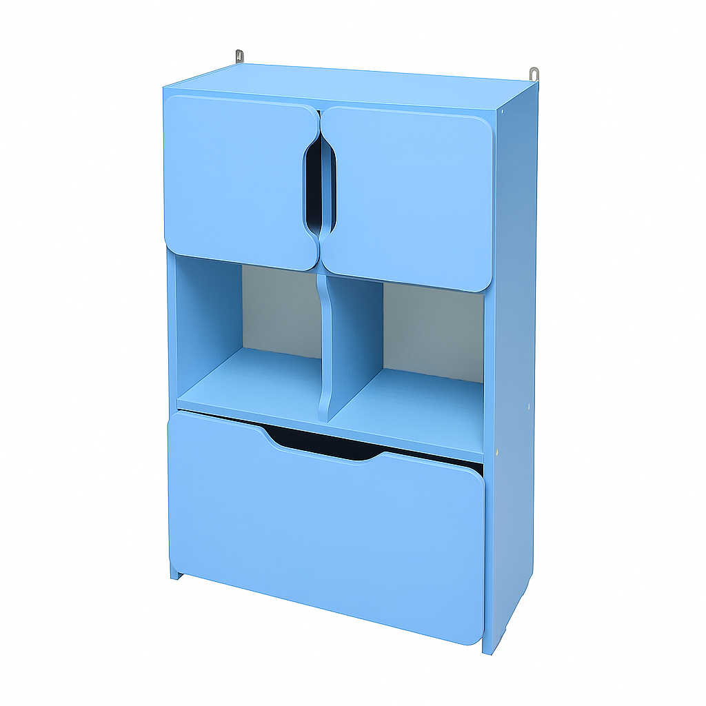 Дитяча шафа "В зоопарку" елемент №9, напівзакрита з 2-ма полицями (на 4 секції) та шухлядою, ЛЕЛЕКА, 600х300х950 мм.